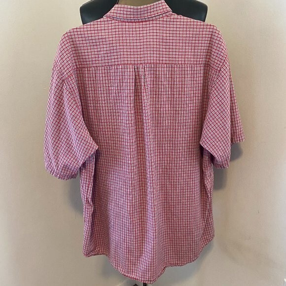 Aeropostale Short Sleeve Button Down Checked Mens Shirt Size L - Picture 2 of 4